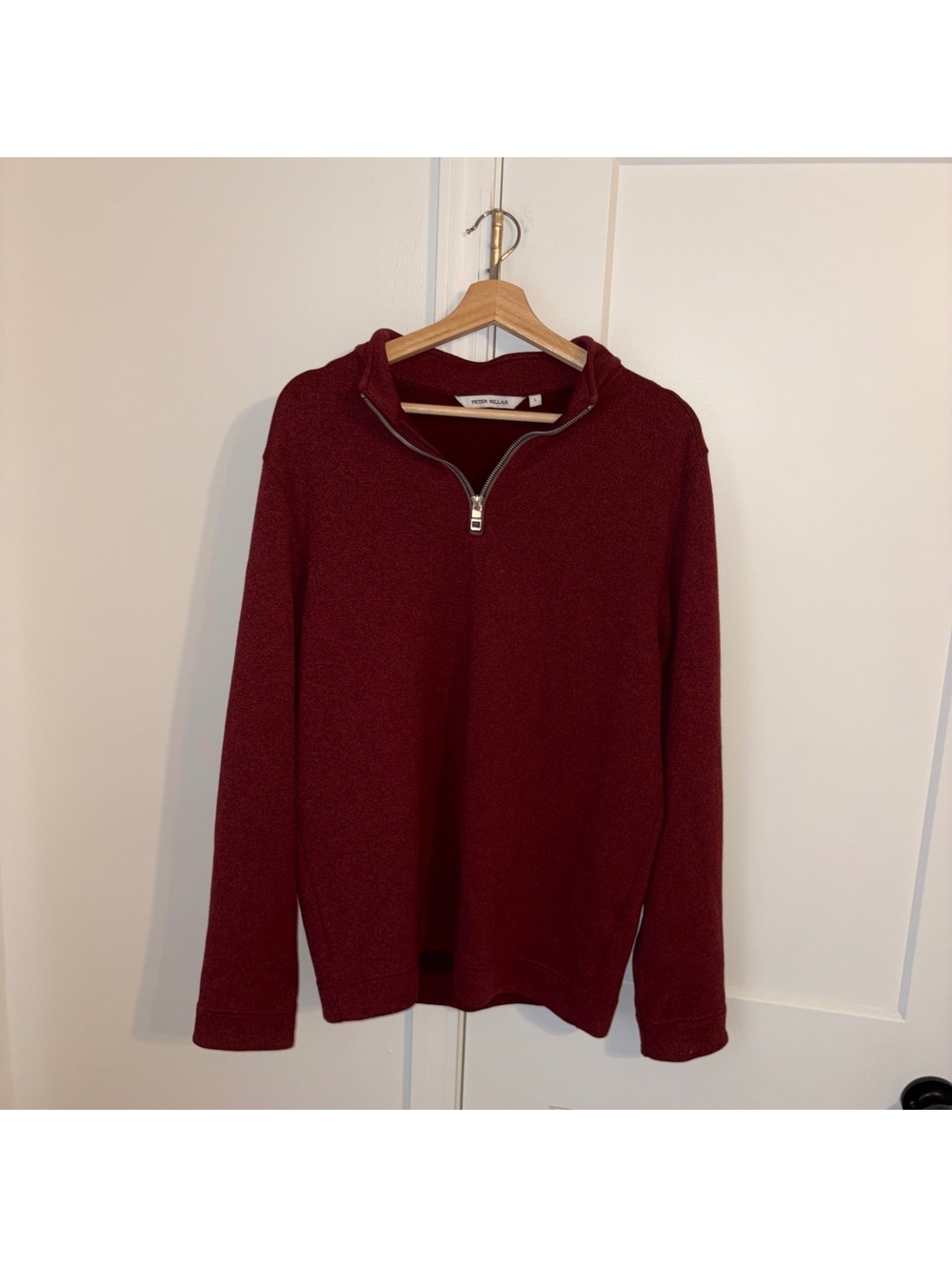 Peter Millar $145 Men's L Burgundy Quarter-Zip Pullover Sweater S